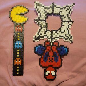 Pacman Perler Bead Large Bookmark